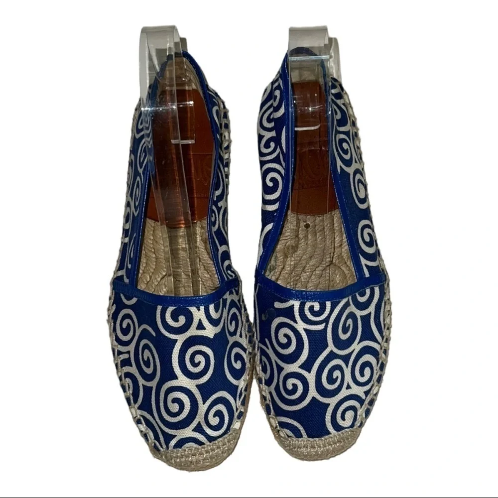 Diane von Furstenberg Blue Canvas Espadrille Flats